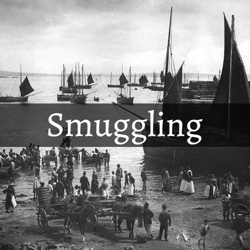 Illustration of smugglers landing a cargo.